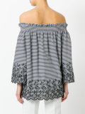 off-shoulder striped blouse