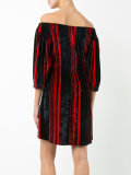 off-shoulder velvet dress