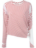 striped cut-out T-shirt