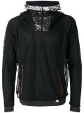 layered fishnet sports hoodie