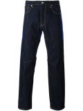 contrast back panel straight leg jeans