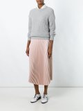 pleated mid skirt