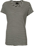 striped distressed trim T-shirt