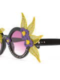 floral motif round sunglasses