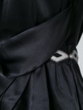 peaked lapel draped dress