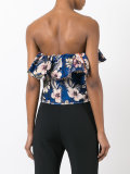 floral ruffle strapless top