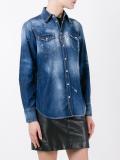 distressed denim shirt