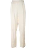 pleated straight trousers
