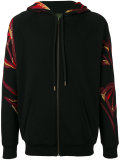 embroidered sleeve zip hoodie 