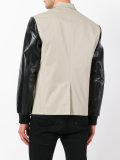 leather ruffle blazer