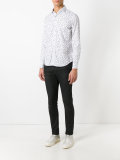 navy floral print shirt