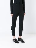 eyelet detail high-waisted trousers