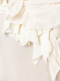 distressed draped neck T-shirt 