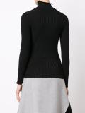ruffle neck fine knit jumper