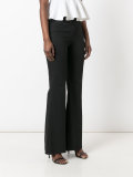 flared high-waisted trousers