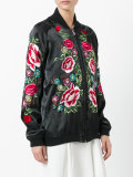 rose embroidered bomber jacket