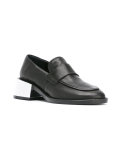 metallic heel penny loafers
