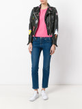 multi-prints biker jacket
