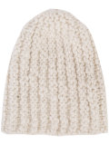 cashmere ribbed beanie 