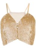 sequined cropped slip top