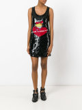 sequinned logo motif dress