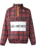 front logo checked jacket