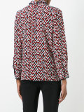 printed ruffle trim shirt
