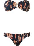 printed bandeau bikini set