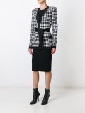 checked belted cardigan