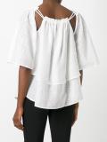 ruffled shift blouse