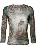 printed sheer top