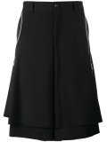 flared side zip shorts