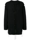 collarless loose fit cardigan