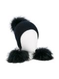 multi-fur pom pom beanie