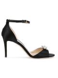 Crystal Embellished Satin Sandals
