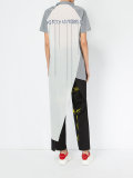 asymmetrical mixed checked shirt