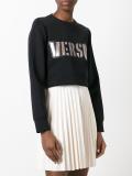 cropped logo print sweatshirt 