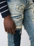 distressed patchwork jeans