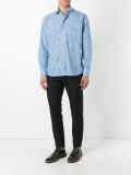 fish print checked shirt