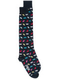 boat pattern socks