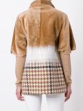 checked detail zipped coat