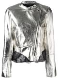 metallic biker jacket