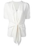 tie-front shortsleeved blouse