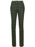 checked slim fit trousers