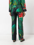 flower print straight trousers