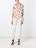 bird print blouse