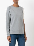 fringed sleeve detail sweatshirt