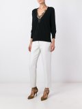 lace inset v neck jumper