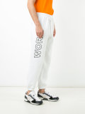 'work' print sweatpants