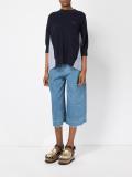pinstripe insert knitted top